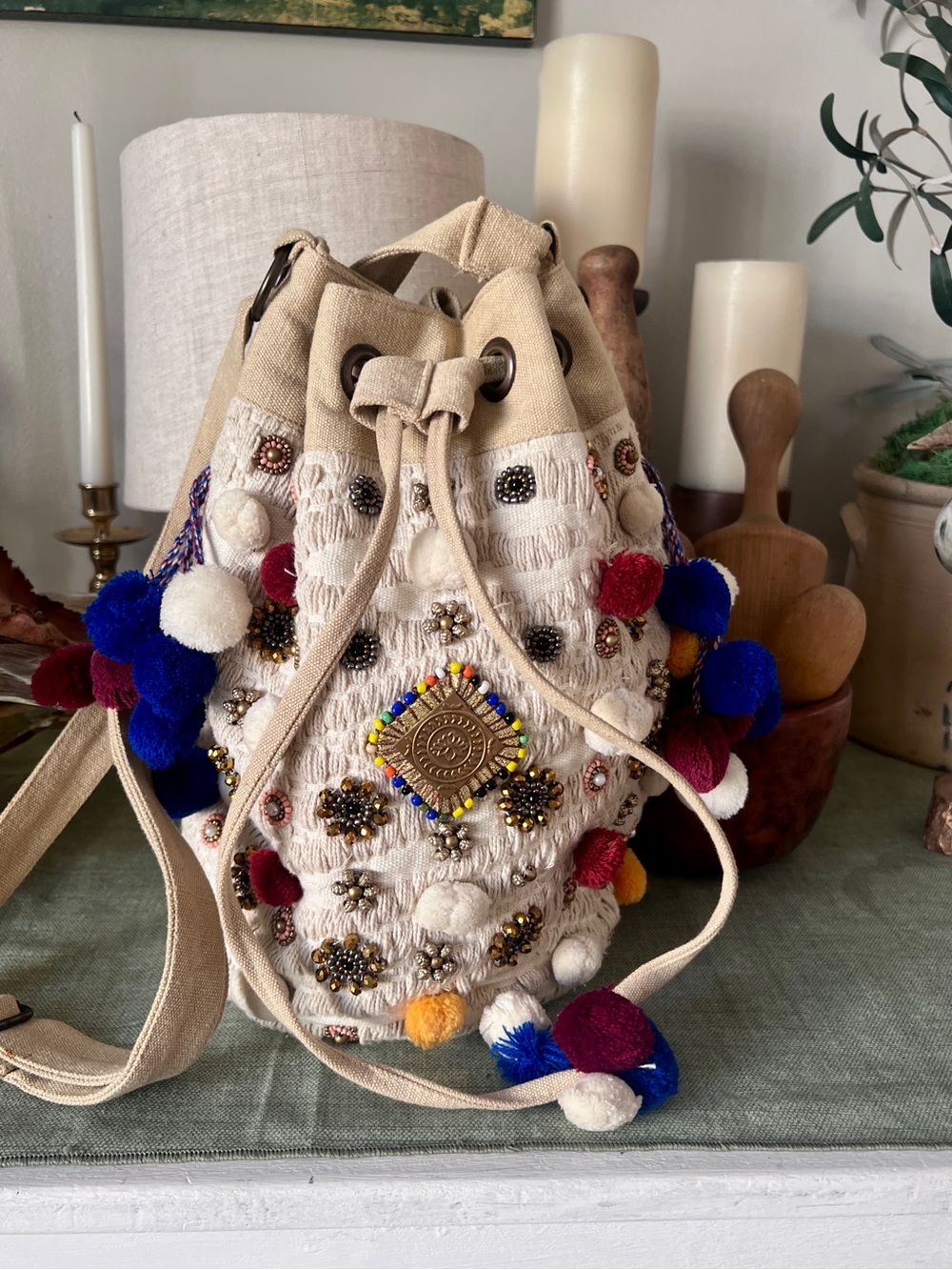 America & Beyond Getaway Tote bag Pom-Pom Embellished